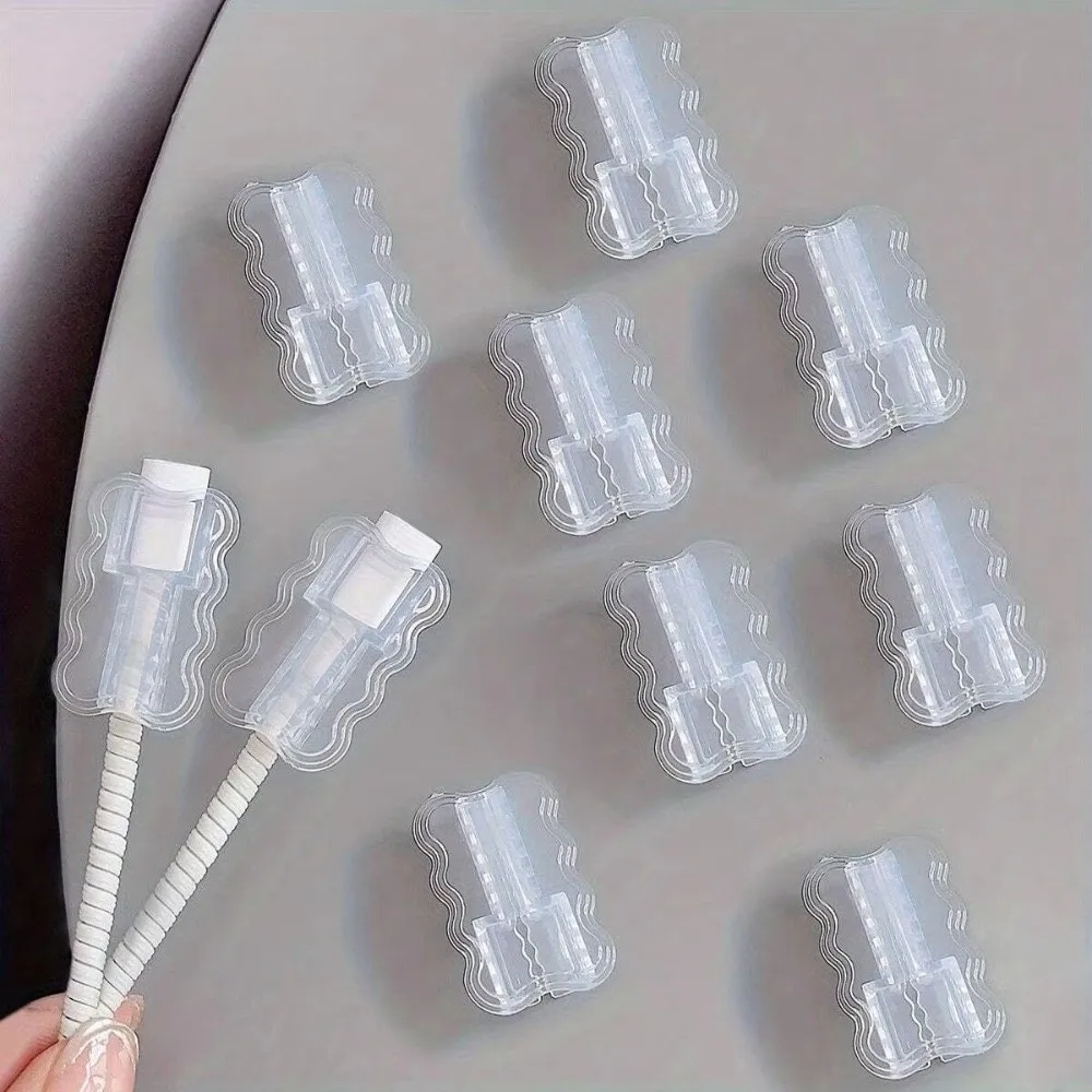 5Pcs Transparent Data Cable Protector Anti-Breakage Double Layered Waves Data Cable Sleeves Wear-resistant Fall Prevention