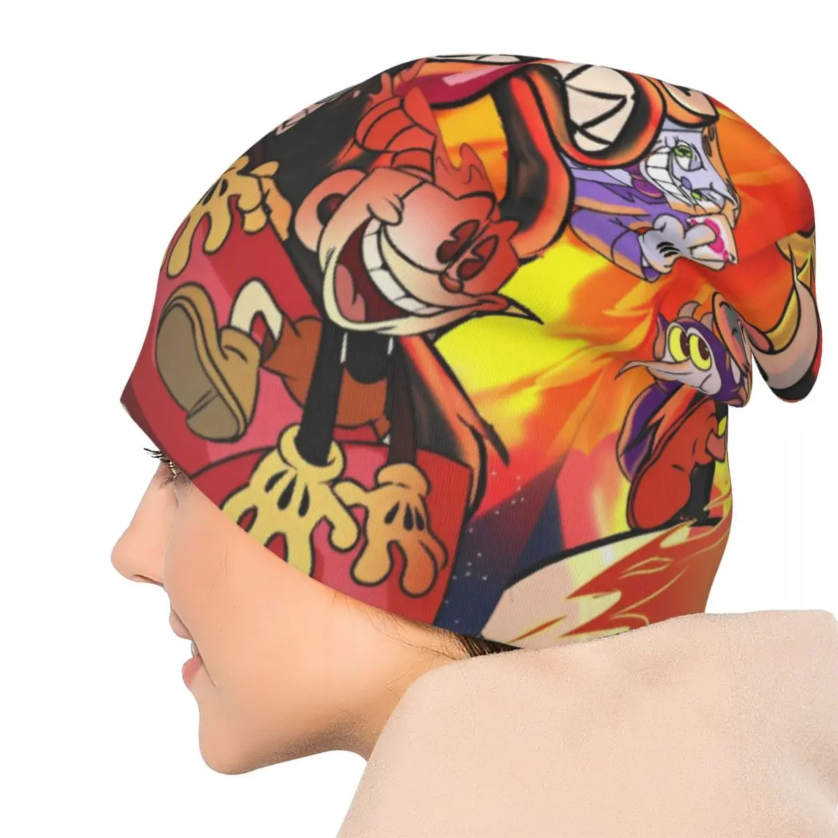 قبعات ريترو رائعة للعبة Battle Cuphead Skullies Beanies قبعات ربيعية للجنسين للاستخدام الخارجي قبعات دافئة متعددة الوظائف بونيه #5