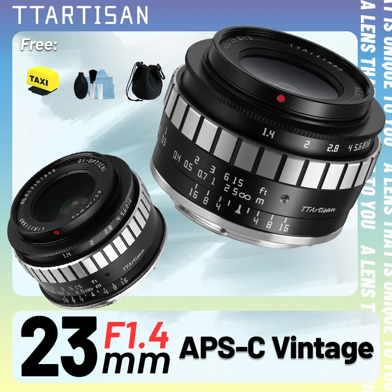 Lente Manual de Gran Apertura TTArtisan 23mm F1.4 APS-C para Sony E, Nikon Z, Fuji X, M4/3, MFT, Leica, Sigma, Panasonic L a5000, zve10