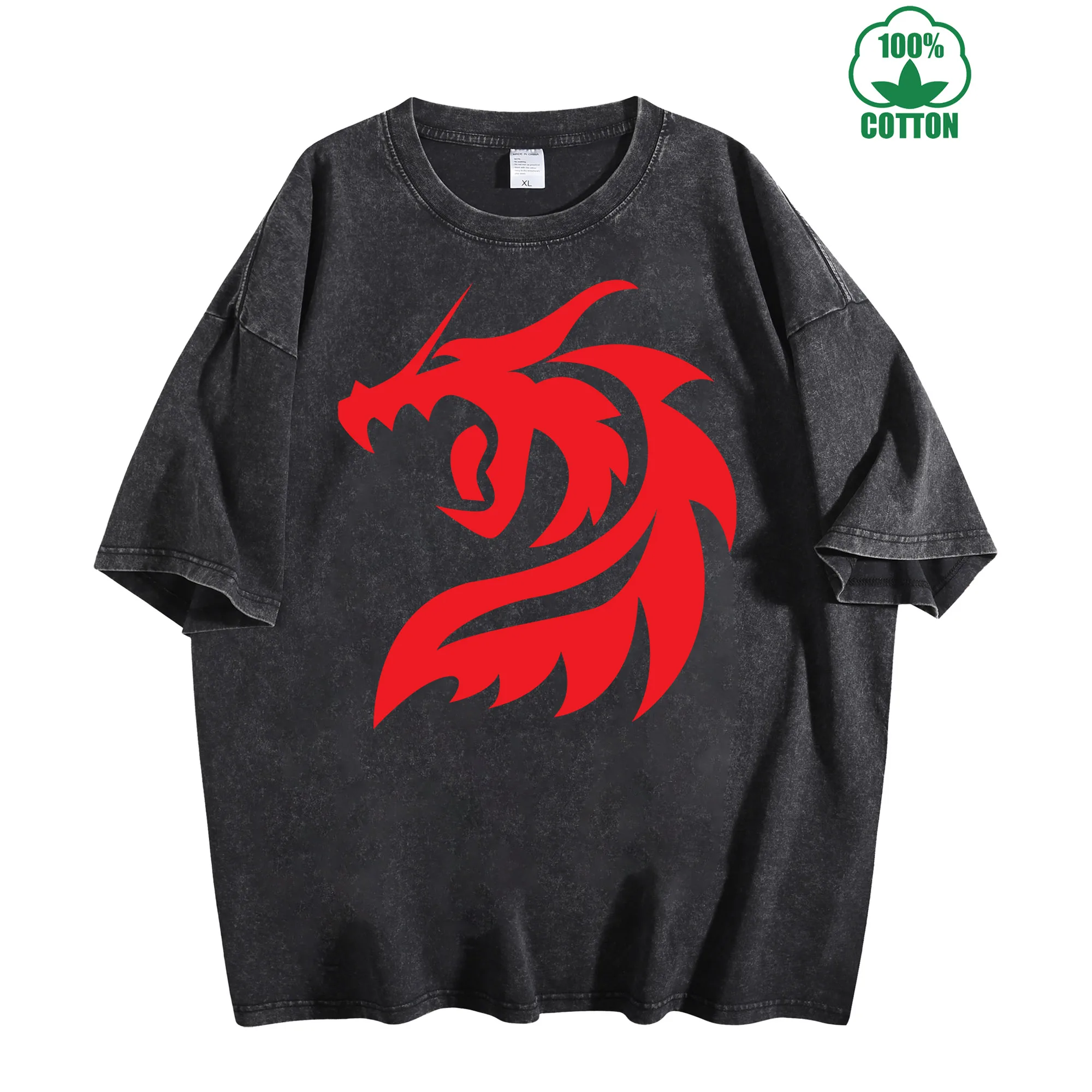 

Crimson Dragon Vintage Washed T-Shirt 230g 100% Cotton Comfortable Oversized Streetwear Unisex