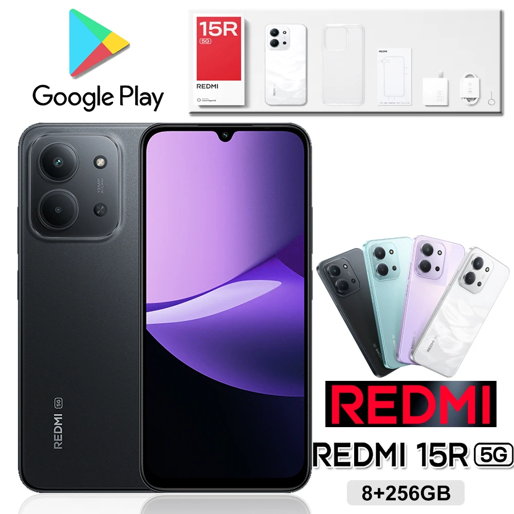 XIAOMI/REDMI 15R original smart fashion mobile phone 13 million pixels HD main camera 8GB+256GBn memory/6000mAh long standby