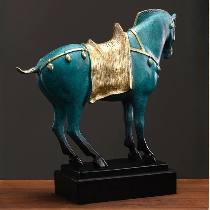 Brass horse ornaments, Tang Sancai cast copper sculptures, handicrafts, office halls, desktop car decorations, ornaments