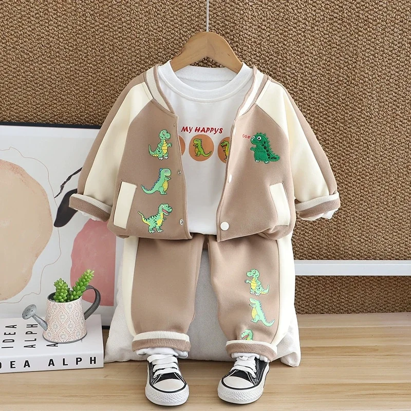 Conjunto de dos piezas de Top + Pantalones para niños 2025, nuevos productos de primavera y otoño, conjunto de ropa superior e inferior para niños, trajes para niños