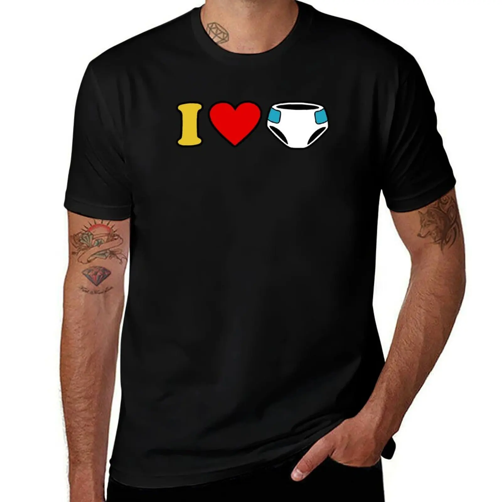 I HEART DIAPERS T-Shirt Casual Daily Graphic Tee T-Shirt