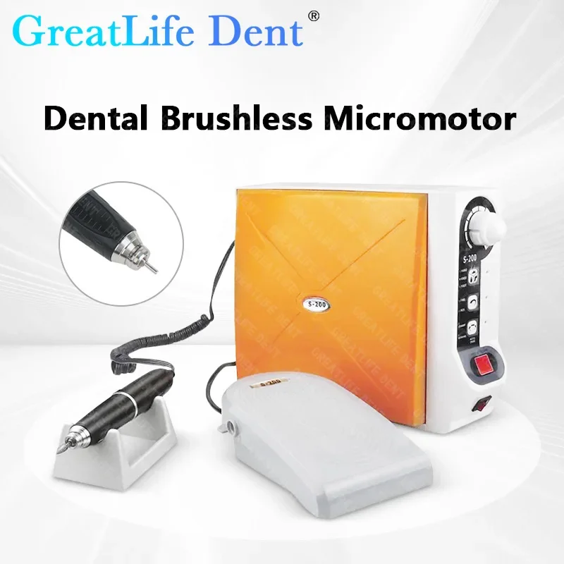 GreatLife Dent 60000RPM ทันตกรรม Micromotor Lab Micro มอเตอร์ควบคุมความเร็วสูง Brushless พร้อม Handpiece เจาะเครื่องขัด