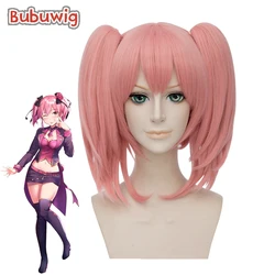 Bubuwig Synthetic Hair Puella Magi Madoka Magica Kaname Ponytail Wig 35cm Medium Long Straight Pink Cosplay Wigs Heat Resistant