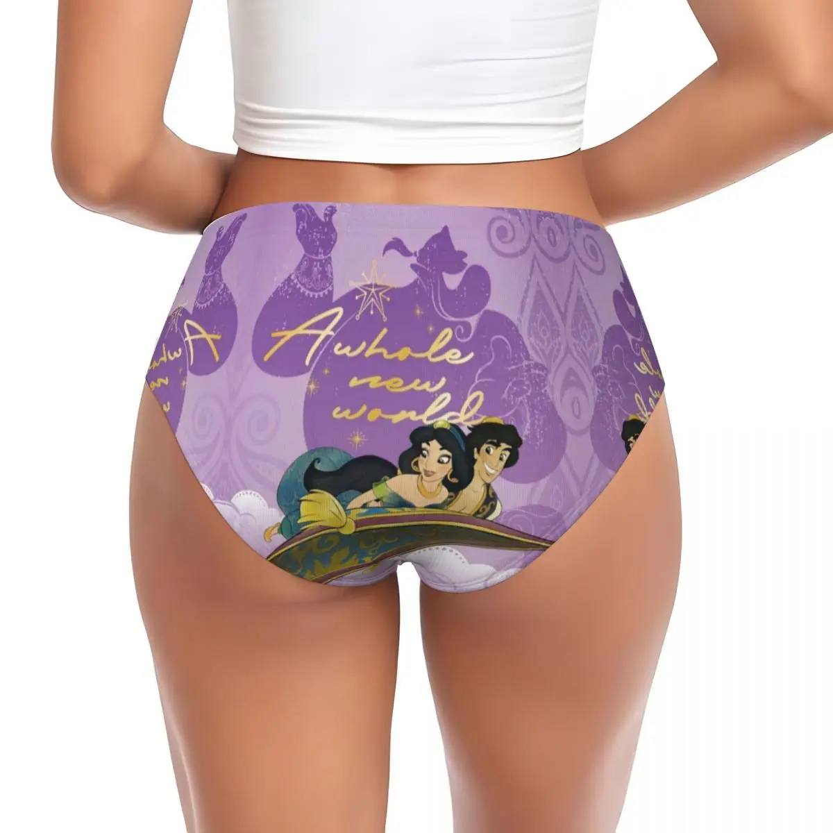 Custom Aladdin Movie Briefs Underwear Womens Comfortable Stretch Panties