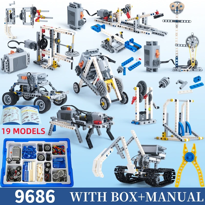 9686 Technical Parts Multi Technology Programming Educational Students Learn DIY Set Building Blocks Brick Power Kid Toy Gift  ﻿