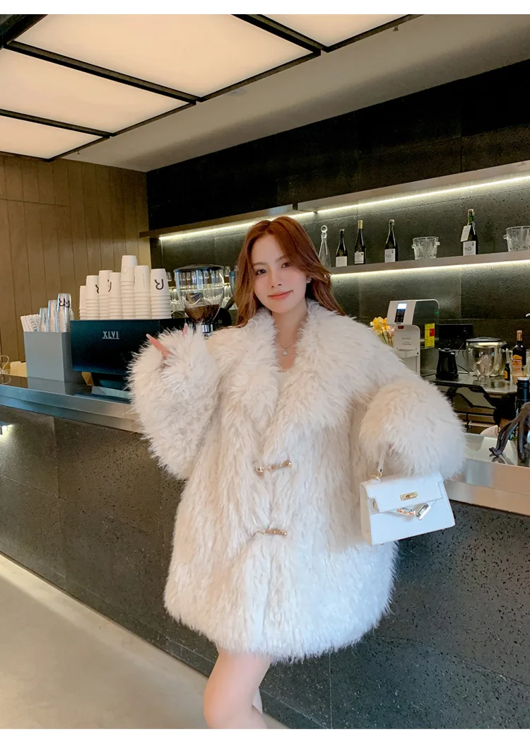 フェイクファートップコート レディース カジュアルシック ストレート ウェディング ユニセックス ヨーロピアンスタイル マルチポケット 蝶ネクタイ 調節可能な襟 オールマッチ