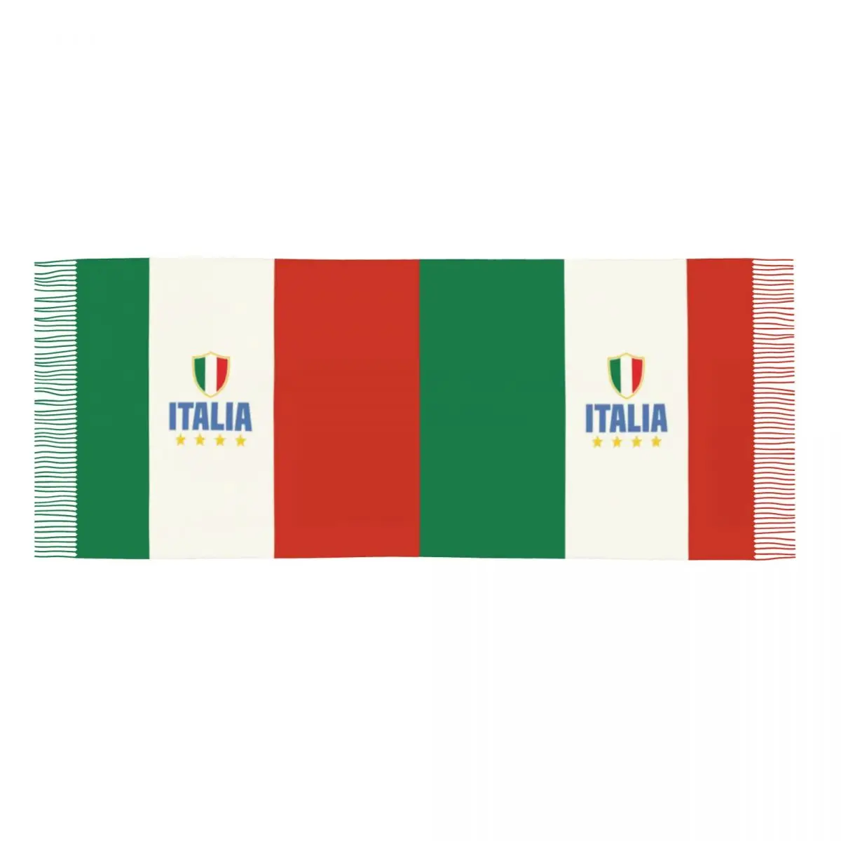 Custom Flag Of Italy Scarf Wrap Women Long Winter Fall Warm Tassel Shawl Unisex Scarves