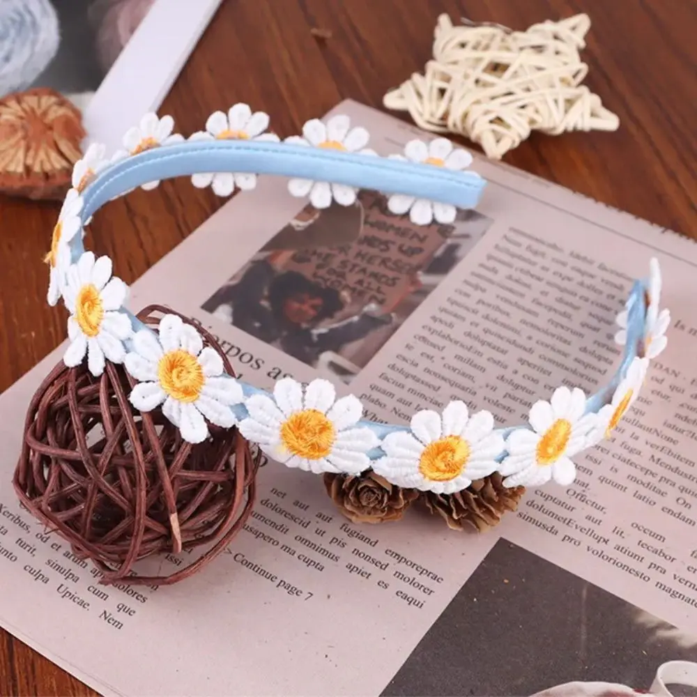 Hair Ornament Daisy Headband Wash Face Boho Chic Hair Holder Facial Mask Sports Hairband for Women Lady Girl