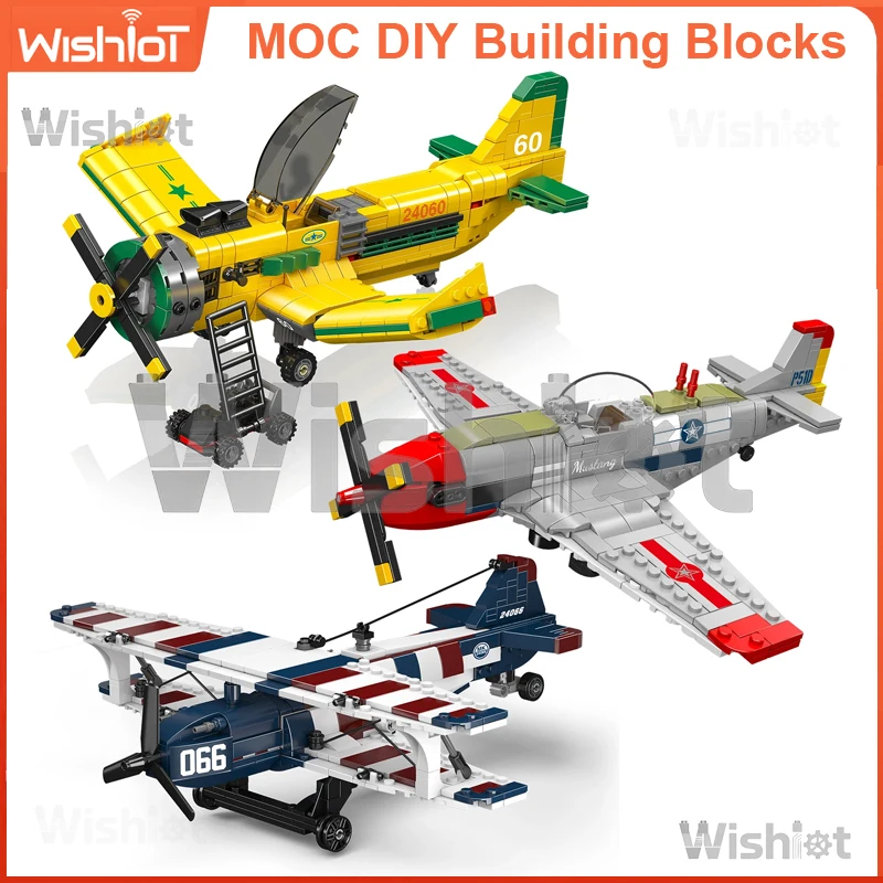 

Американский биплан гоночный самолет модель истребителя маленькие гранулы строительные блоки DIY развивающая игрушка для детей DIY подарок