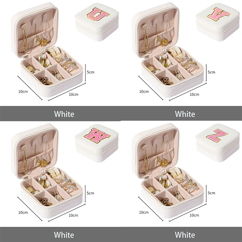 Mini Jewelry Storage Box Portable Home Travel Earrings Necklace Storage Case for Women Ring Organizer PU Leather Display Case