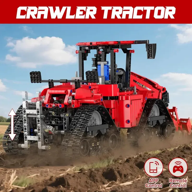 몰드 킹 18020 테크니컬 크롤러 트랙터 모델 원격 조종 전지형 경운 트럭 블록 장난감 어린이용