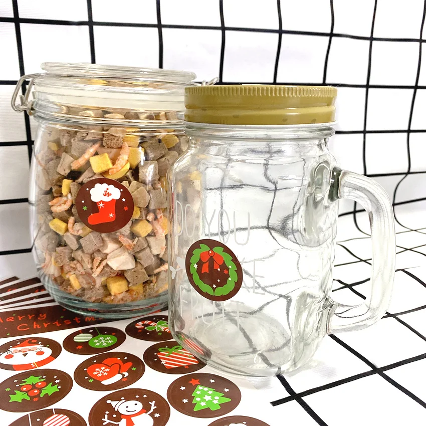 

160 шт/лот милые рождественские декоративные круглые клейкие наклейки с оленем Санта Клауса канцелярские школьные принадлежности