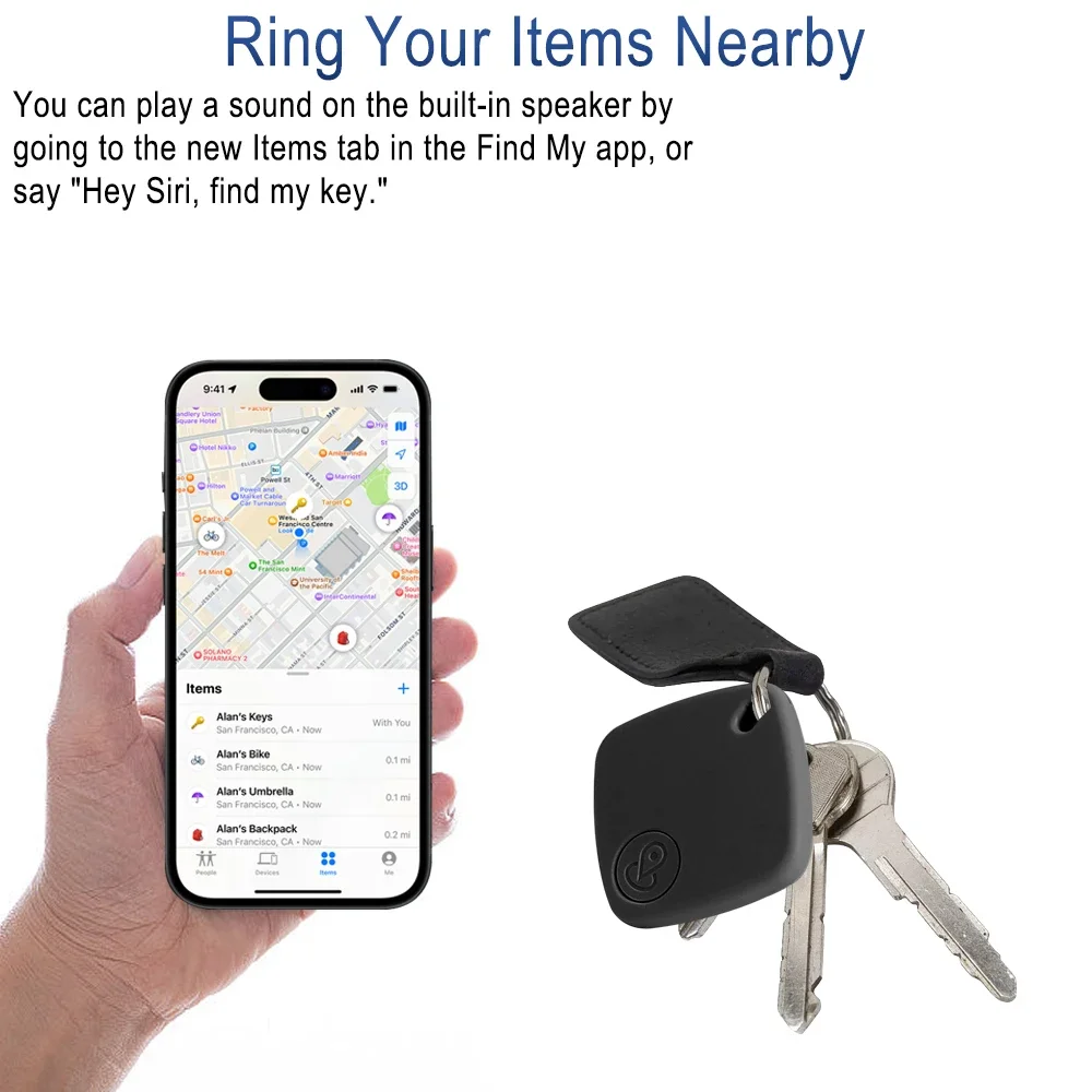 Item Locator GPS Tracker Mini Tracking Device Smart Pet Finder,Works with Apple Find My (iOS Only),for Keys,Wallet Protection