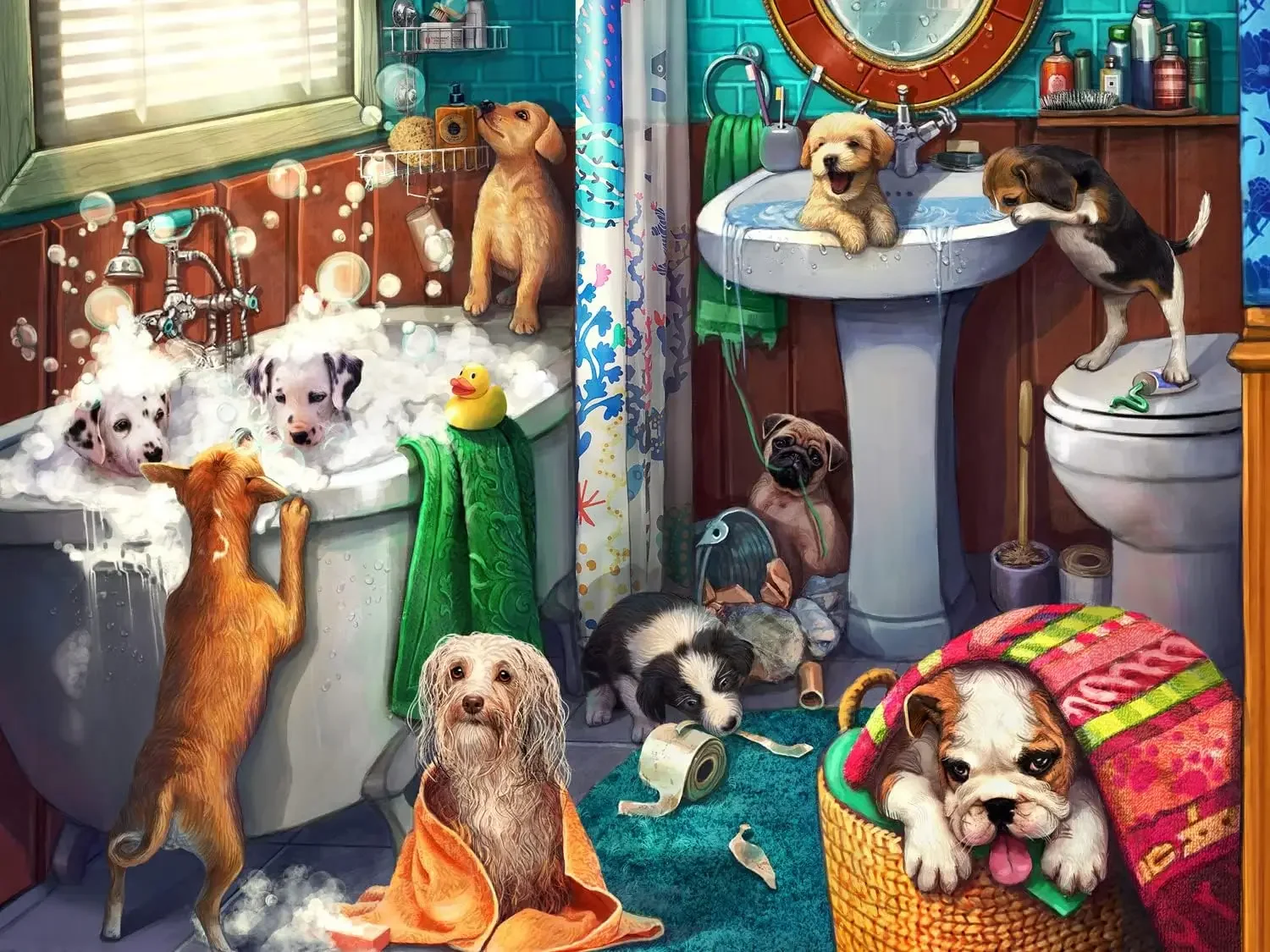 

Деревянный пазл на 1000/300/120 элементов для взрослых: «Войны в ванной» — головоломка для спальни, игровой комнаты, гостиной, домашнего декора, подарок для вечеринки