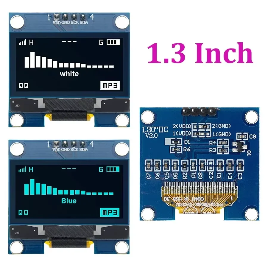 1.3 Inch OLED Display Module White Blue Color Drive Chip SH1106 128X64 1.3
