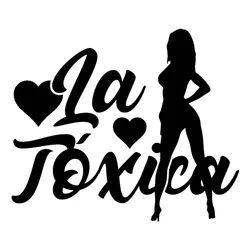 Car sticker LA TOXICA fish girl car sticker covering scratches decal PVC waterproof and sunscreen 15CM