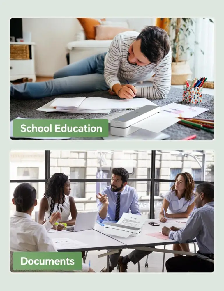 ورق حراري Phomemo A40 - حجم الرسالة الأمريكية 8.5 × 11 بوصة للطابعات اللاسلكية، أوراق الطباعة الفورية للاستخدام في الفندق/المكتب/المنزلي