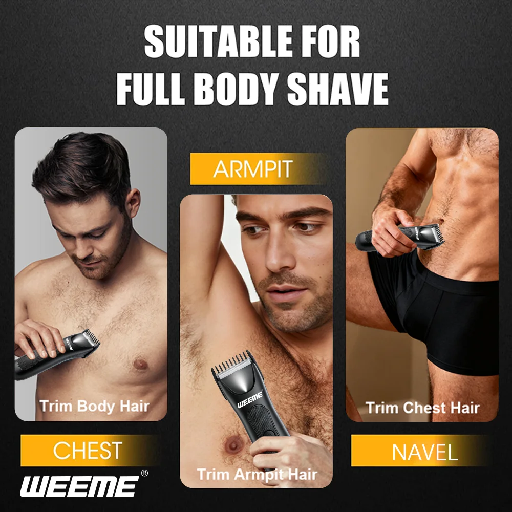 USB Rechargeable Electric Body Hair Trimmer for Men Portable Grooming Shaver Tool for Personal Care