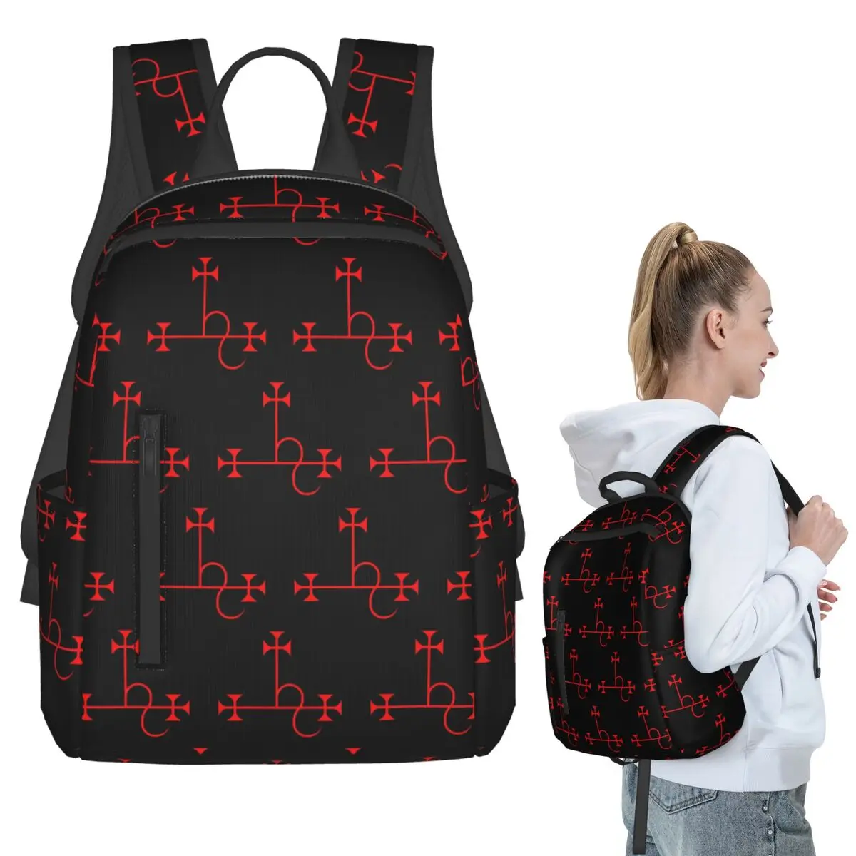 

Lilith - Goetia Style Sigil - Uncircled (Red) Poster Backpack BookBag Children School Bag Computer Shoulder Bags Boys Girls