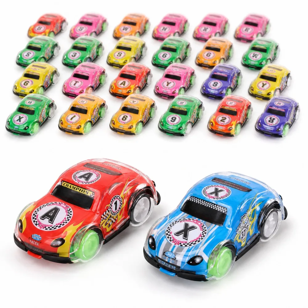 Translucent Clear Pull Back Toy Cars Mini Colorful Transparent Racing Cars Friction Powered Vehicles for Kids