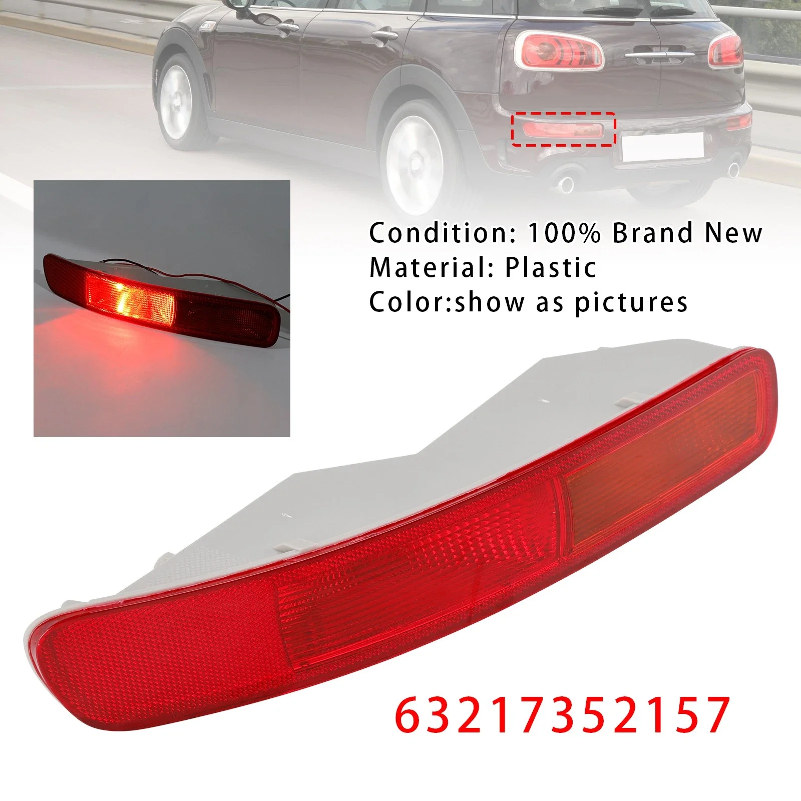 Rear Bumper LED Fog Lamp Left Right Pair For MINI Cooper F54 Clubman 2016‑2024 Rear Bumper Marker Light Auto Exterior Accessorie
