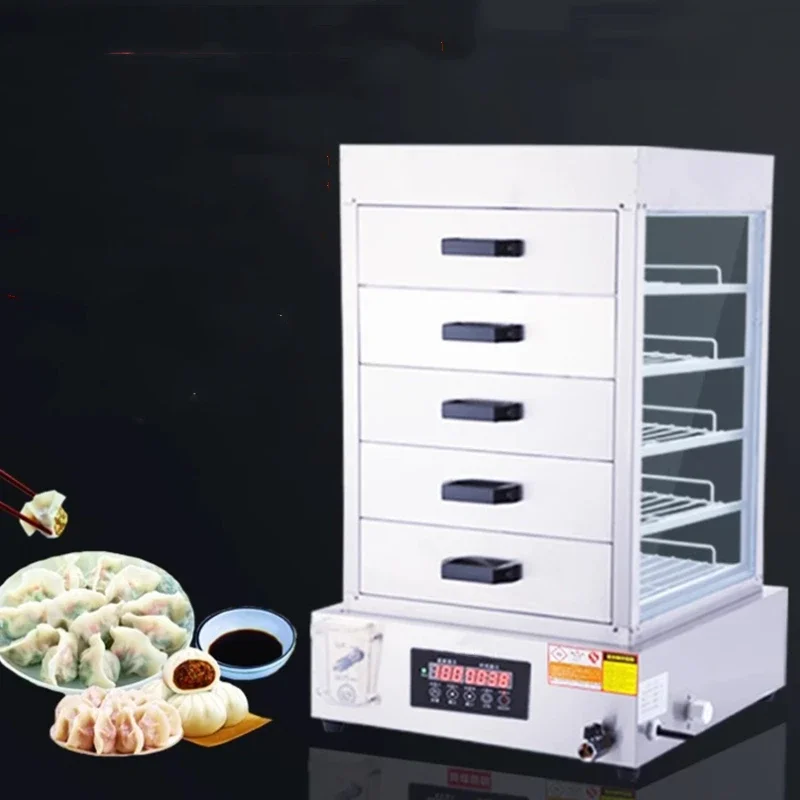 Table Type Steamed Bun Machine Commercial Glass Steamed Box Steamed Bun Furnace Display Cabinet Insulation Cabinet