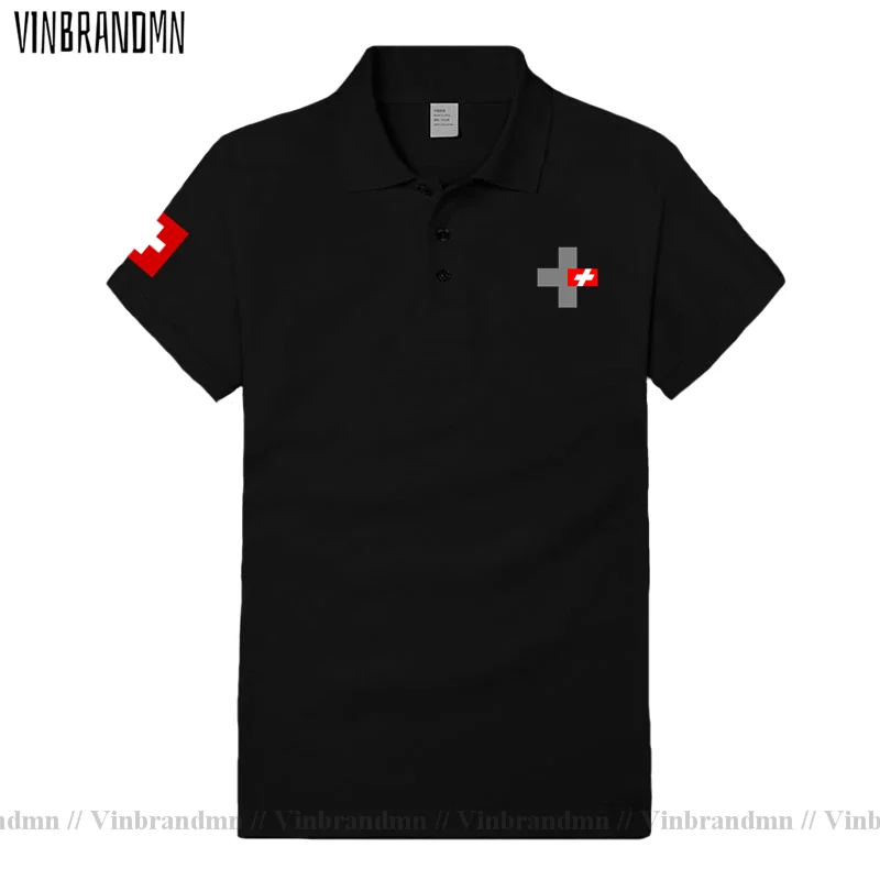 Army Swiss Confederation Switzerland CHE CH Confoederatio Helvetica Polo shirts casual short sleeve Slim Fit Business Polo Shirt