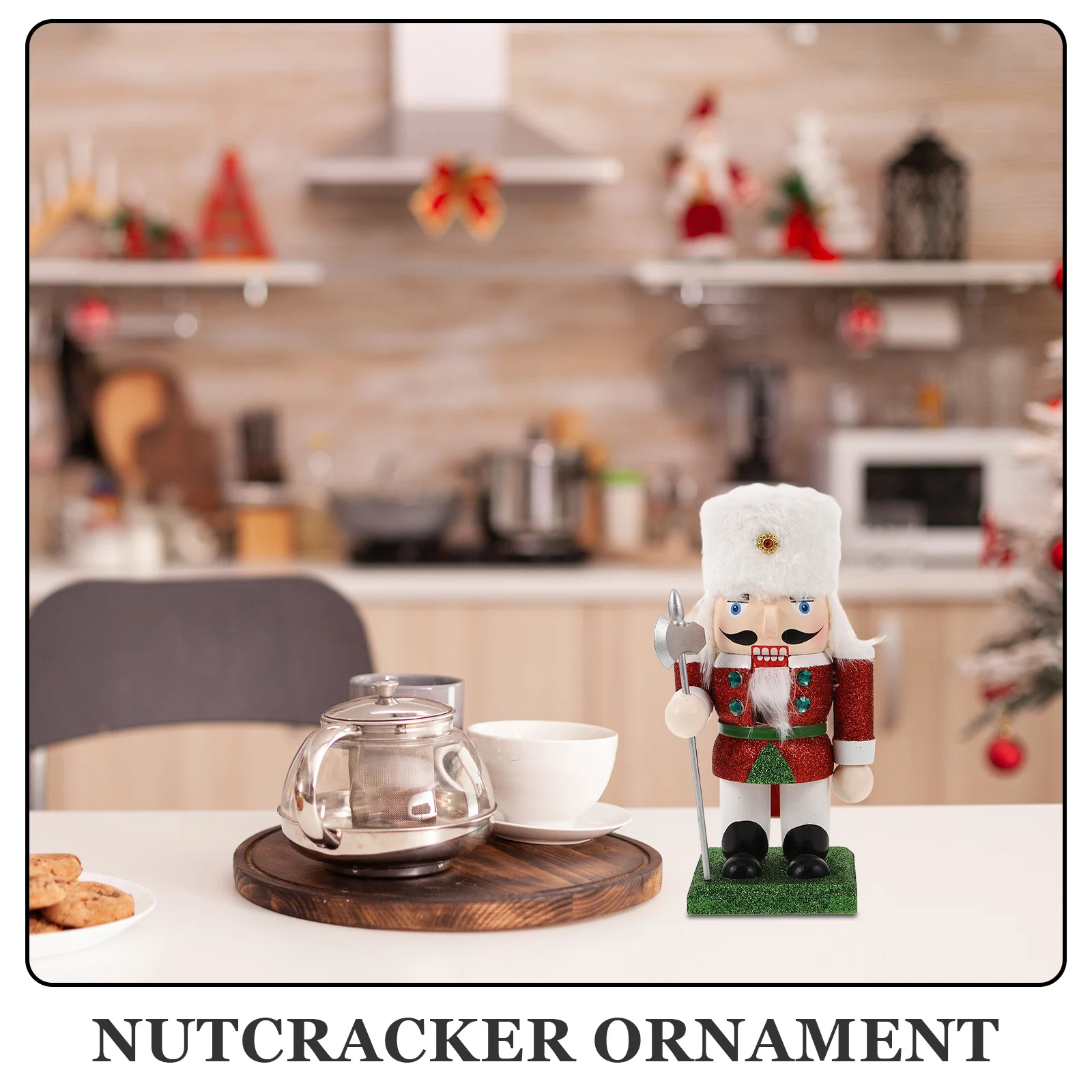 كسارة البندق الخشبية التقليدية لعيد الميلاد الجندي بريق لهجات ملونة عطلة الجدول الديكور عيد الميلاد كسارة البندق ديكور #5