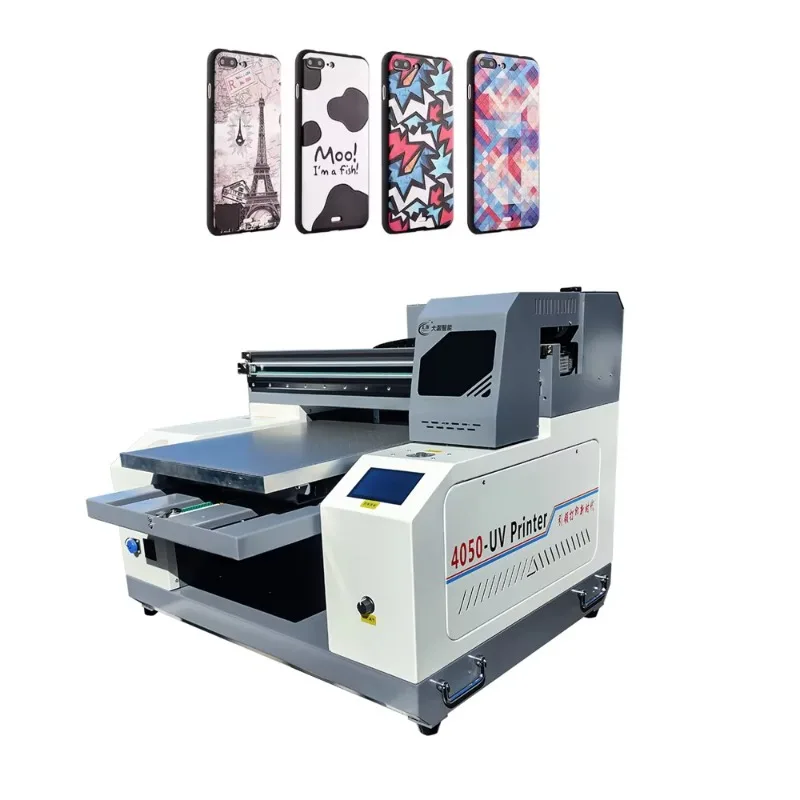 Customized UV 4050 Digital Flatbed UV Inkjet Printer Desktop A2 Size LED For Leather Tube Egg Flex Printing Imported Double Nozz