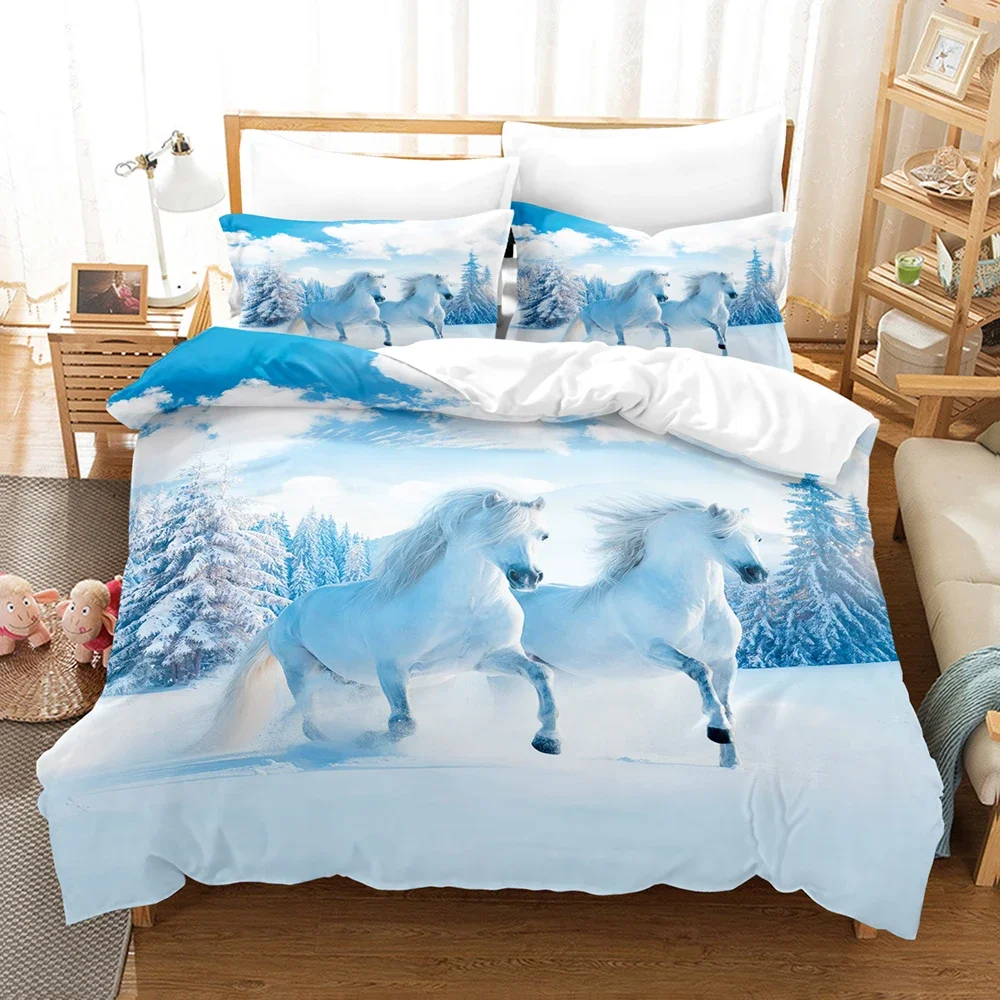 

100% Bamboo Fiber Bedding Set Unicorn Children Winter Duvet Cover Set Full Queen King Bedroom Set Home Textile Housse De Couette