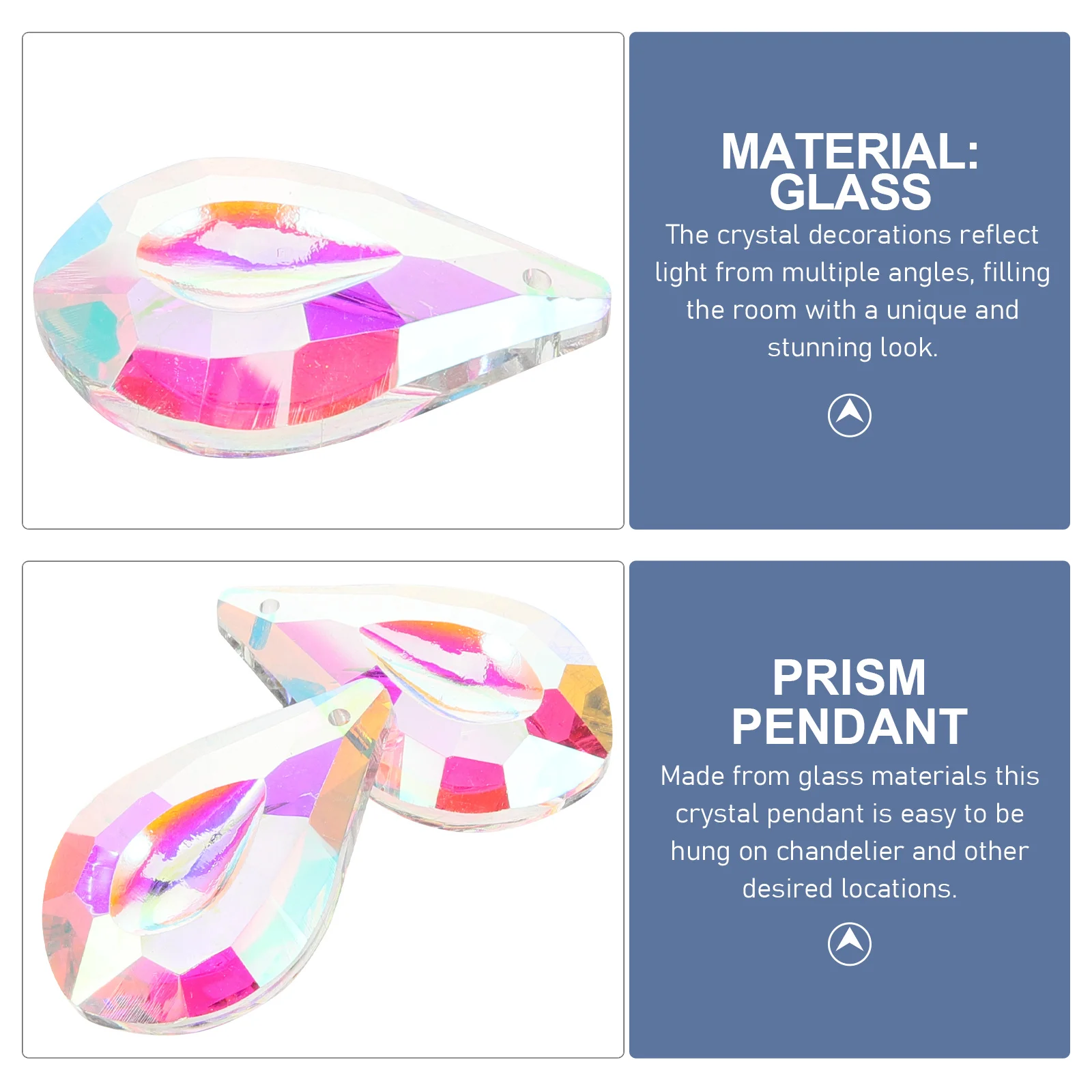 

12Pcs Crystal Chandelier Replacement Parts Hanging Crystals Decor for Lamp Jewelry Making Garden Window Decoration