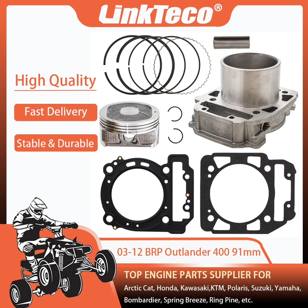 03-12 91mm Cylinder Piston gasket rebulid kit For BRP Can-Am Sea-Doo 4x4 6x6 Max 400 800 DPS EFI Pro HD5 HD7 RS Spyder 420613582