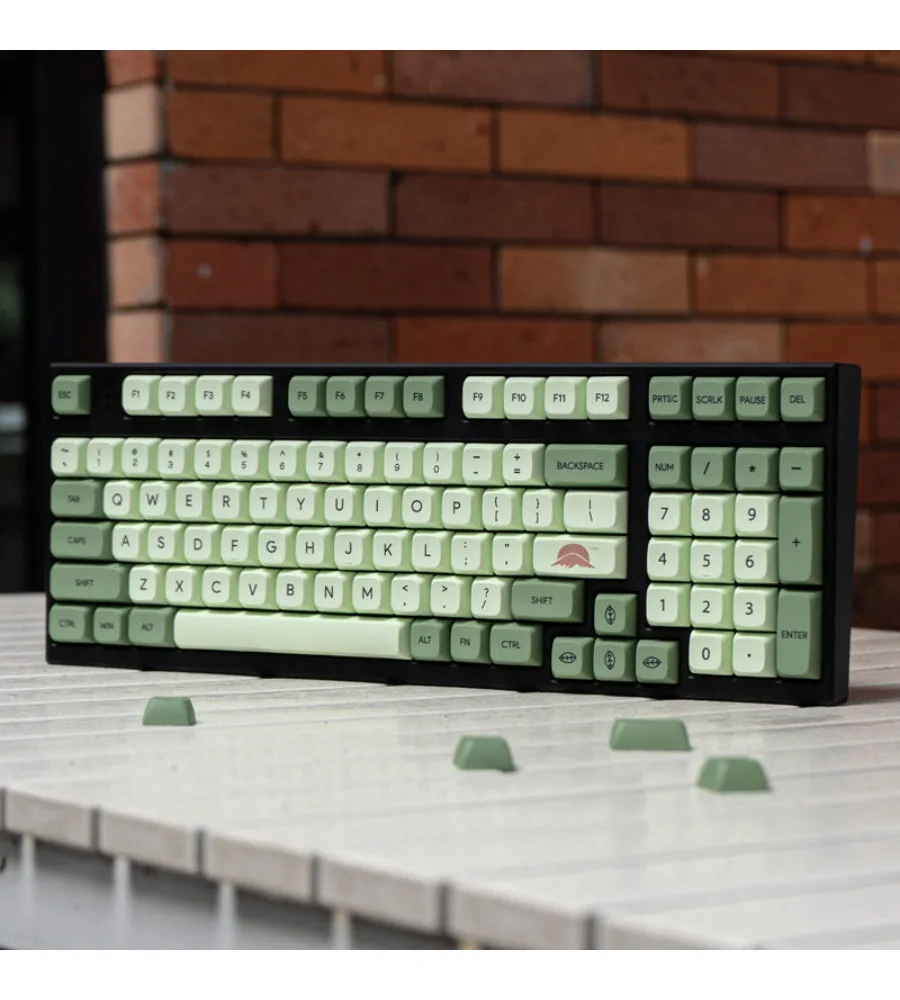 

English Matcha 126-key personalized mechanical keyboard keycaps PBT sublimation 61/64/68/75/84/87