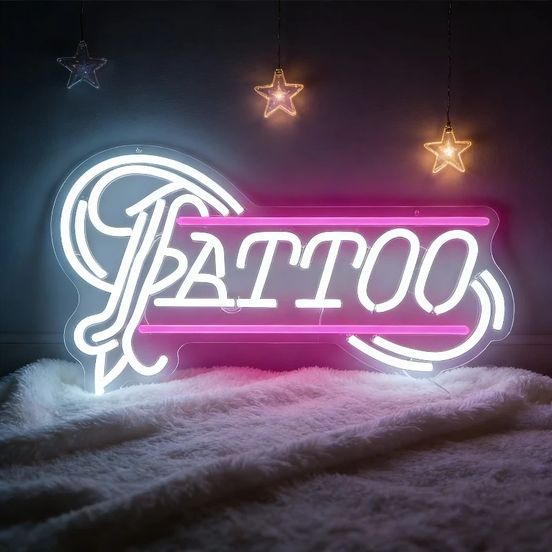 

Tattoo Neon Sign LED Wall Art Lighting Aesthetic Studio Decor Workstation Reception Sign Body Art Theme Setup Punk Style Gift