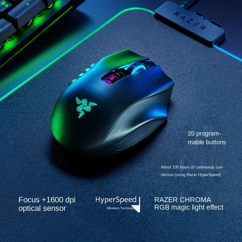 Imagem -02 - Razer-naga Pro Mouse sem Fio Bluetooth E-sports Jogo de Computador Macro Intercambiável Chave de Três Lados Edição Profissional