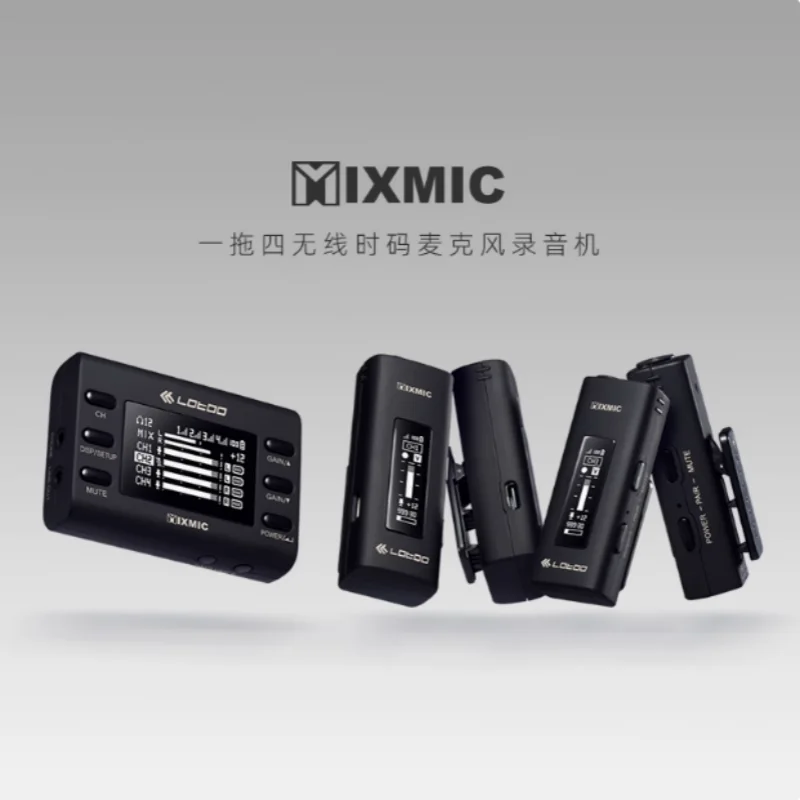 Lotoo Wireless MIXMIC One to Four Wireless Time Code Microphone Recording Bidirectional Control Wireless Network