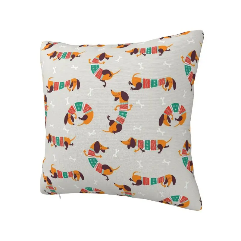 Custom Short Hair Dachshund Cream Sausage Dog Square Pillow Cover Decoration 3D Double Side Printed Cushion Cover