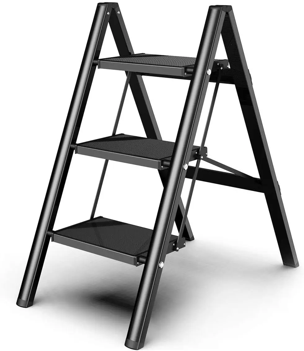 

Step Stool 3-Step Ladder with Wide Anti-Slip Pedal Convenient Handrail Ultra-Lightweight Design 300lbs Load Capacity fo