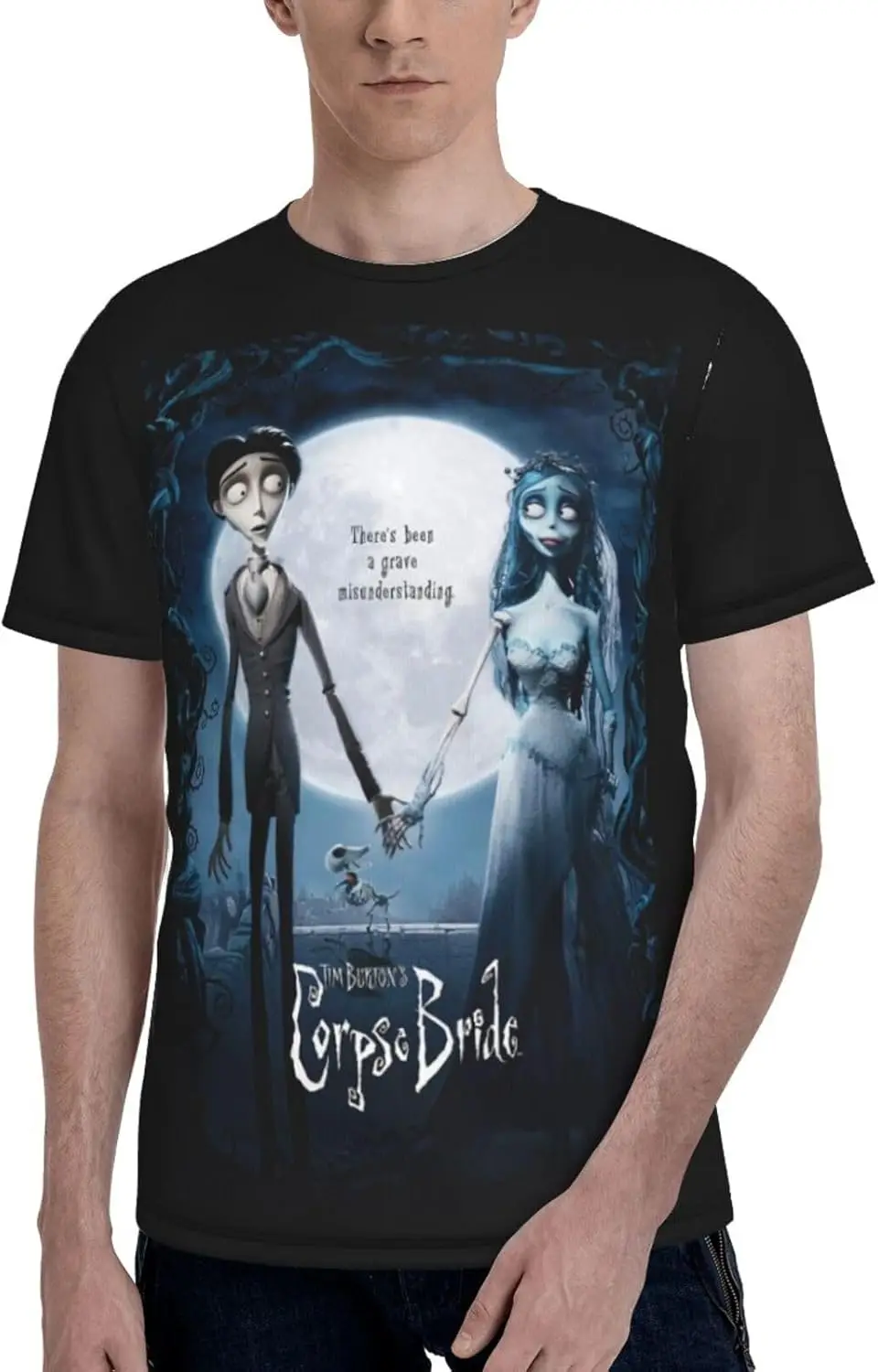 Corpse Bride Movie T Shirt Mens Fashion Tee Summer Round Neck Short Sleeves Clothes 3X-Large