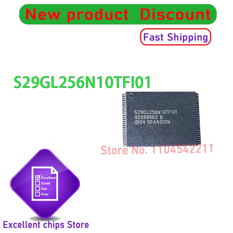 New Original S29GL256N10TFI01 S29GL256N10TFI0I S29GL256N10TF101 S29GL256 32M TSOP-56 In Stock  1pcs/lot  1pcs/lot