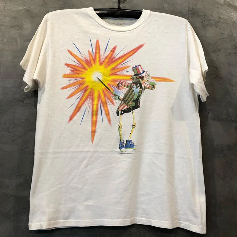 Vintage Psychedelic Rock T-Shirt Unisex Loose Short Sleeve Cotton Tee for Youth Summer Casual Wear Creative Fun Print