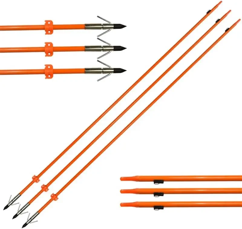 Elong Bow Fishing 32 Inch 5/16" Hunting Arrows Archery Fiberglass Arrows with Safety Slides Broadheads view 3