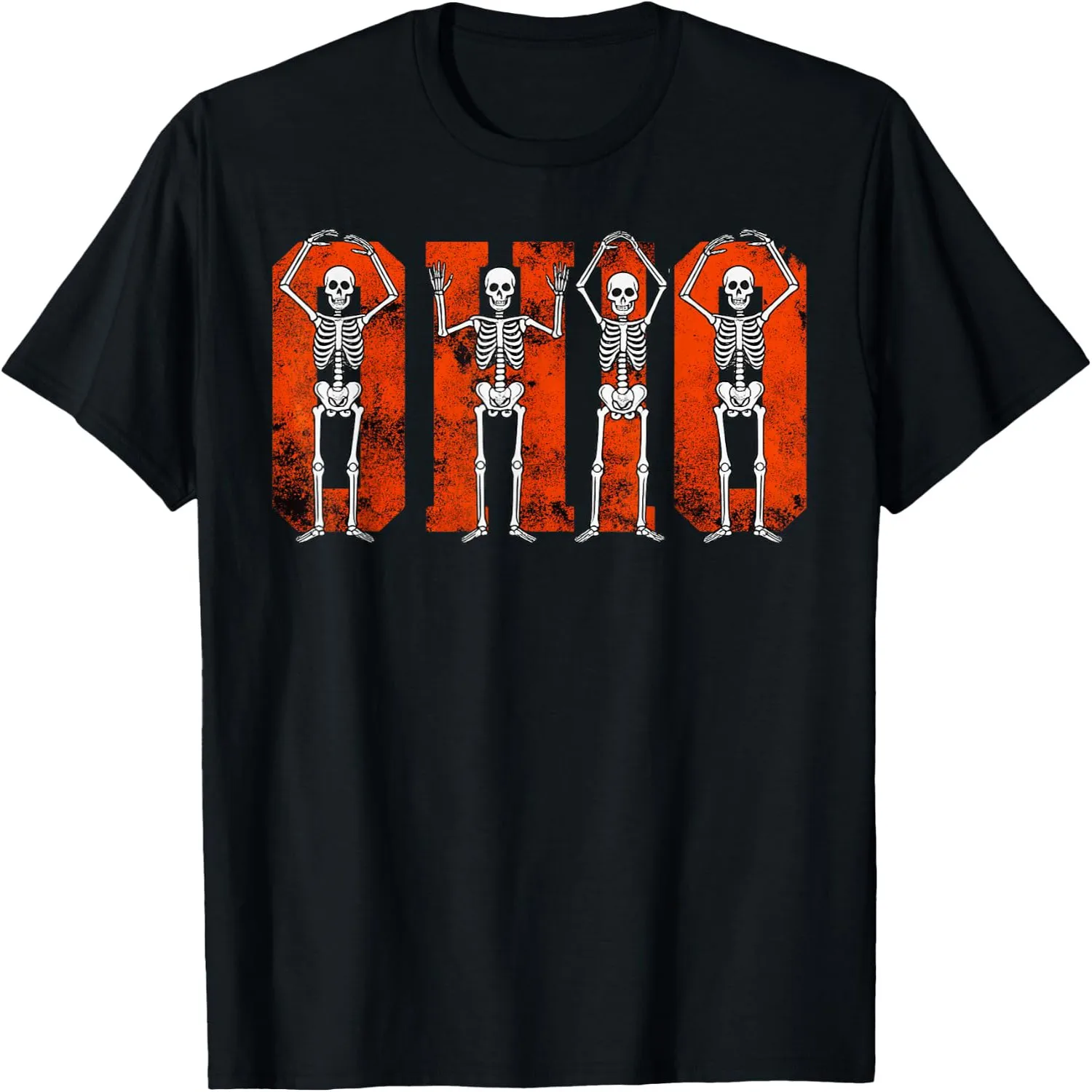 O-H-I-O State Funny Skeletons Ohio Vintage Halloween Team T-Shirt Birthday t-shirt, graphic tee