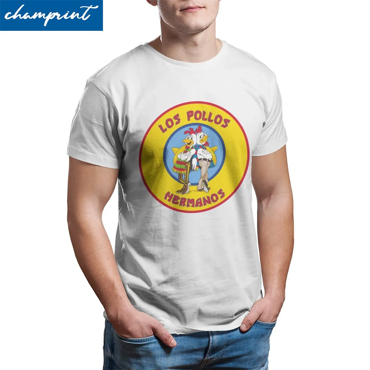Casual Breakings Bads T-Shirt Men Crew Neck Cotton T Shirt Cute Chicken Brothers Short Sleeve Tees Unique Tops