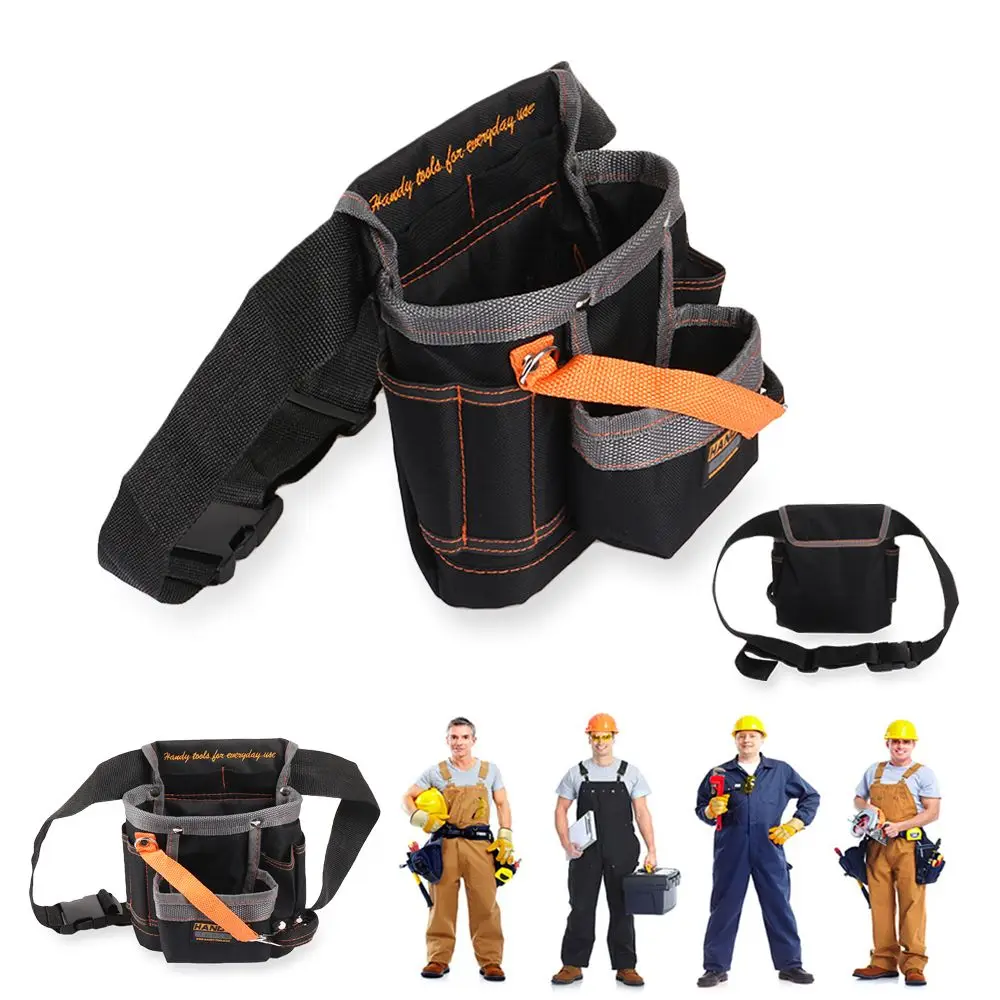 High Quality Waist Pack Adjustable Belt Instrument Pouch Oxford Cloth Toolkit Electrician Tools Bag with 8 Pockets