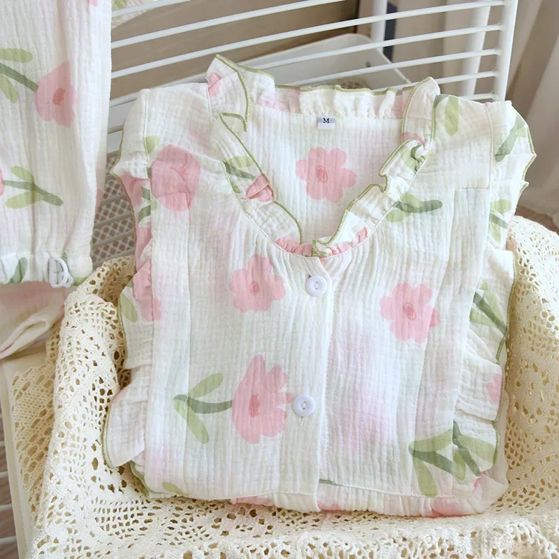 Conjunto De Pijama De algodón para Mujer, ropa De dormir femenina, camisones femeninos