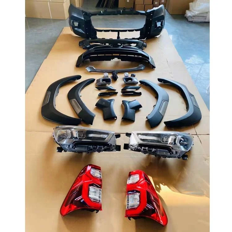 New Body Kit Parts Latest Pickup Heads Lamp Car Body Kits Front Bumper Set for Hilux Revo Rocco 2020 2021
